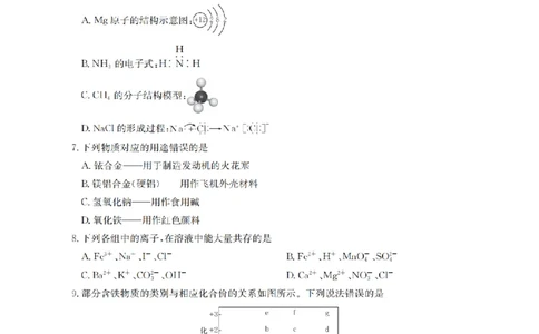 化学_扫描版_2026年02月高一试卷_260208青海省多校2028届高一上学期1月月考（全）