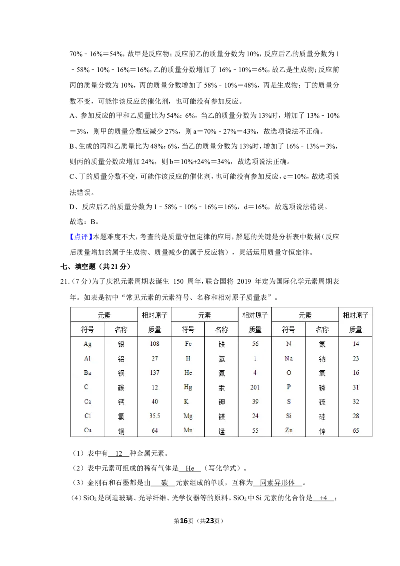 2019年上海市奉贤区中考化学二模试卷（含解析版）_0122026上海中考一模二模真题试卷_2025-2012年_5.上海中考化学一模二模（12-24）_二模_2019年上海市中考化学二模试卷（17份）