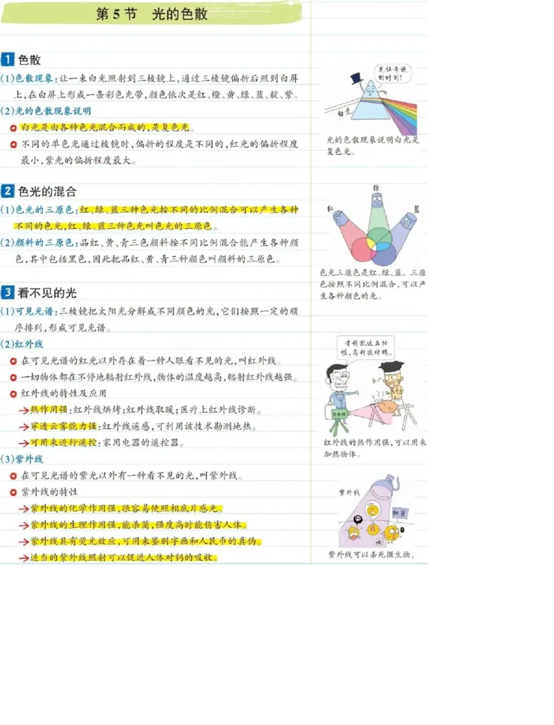 初中物理（八年级上册）彩色学霸笔记_《初中全科目知识点汇总》_初中物理知识点汇总
