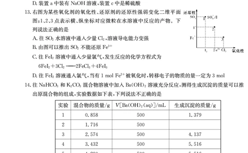 化学试卷（高一12月联考）(3)_2024年12月试卷_1214湖南省长沙市长郡中学2024-2025学年高一上学期12月月考_湖南省长沙市长郡中学2024-2025学年高一上学期12月月考化学试题扫描版含解析