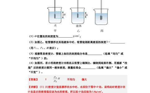 课时10.4跨学科实践：制作微型密度计（教师版）_初物_八年级上下册+九年级全一册物理_八年级物理下册_讲义（更新中）-U26