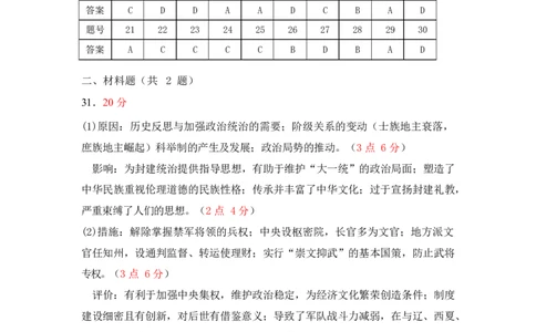 历史&radic;高一历史试题参考答案_2025年12月高一试卷_251210黑龙江省大庆市大庆中学2025-2026学年高一上学期11月期中考试（全）