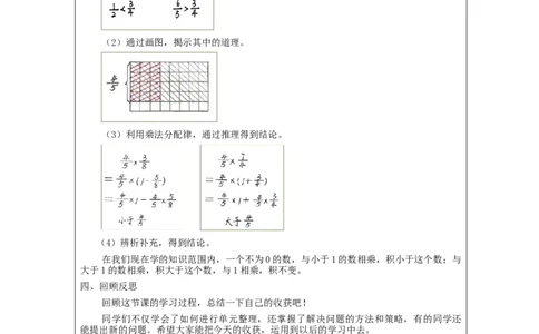 分数乘法的整理和复习_教学设计_小学数学人教版单独教案（1-6上下册）_《智慧教育教案》1-6上下册（25秋）_1-6上册_6年级上册（教案）新插图_第1单元分数乘法