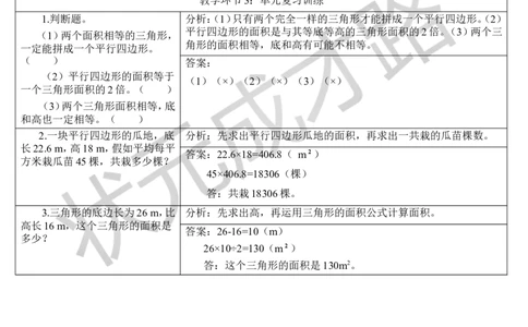 重点单元核心归纳与易错警示_1-6年级上册_数学5年级上册教学资源包_导学案新版_6多边形的面积