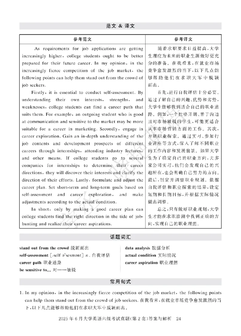 六级2025年6月答案册_2025刘晓燕四六级_2025年12月刘晓燕六级急救班_其他讲义资料（核心单词等）_四六级历年真题汇总_2025年6月四六级真题+答案解析