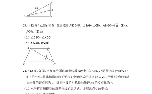2017年上海市普陀区中考数学一模试卷_0122026上海中考一模二模真题试卷_2025-2012年_2.上海中考数学一模二模（12-24）_一模_2017年上海市中考数学一模试卷（12份）