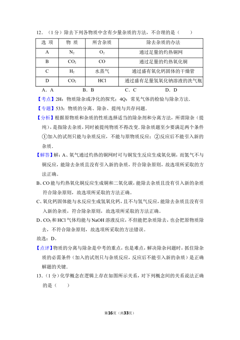2014年上海市青浦区中考化学二模试卷_0122026上海中考一模二模真题试卷_2025-2012年_5.上海中考化学一模二模（12-24）_二模_2014年上海市中考化学二模试卷（16份）