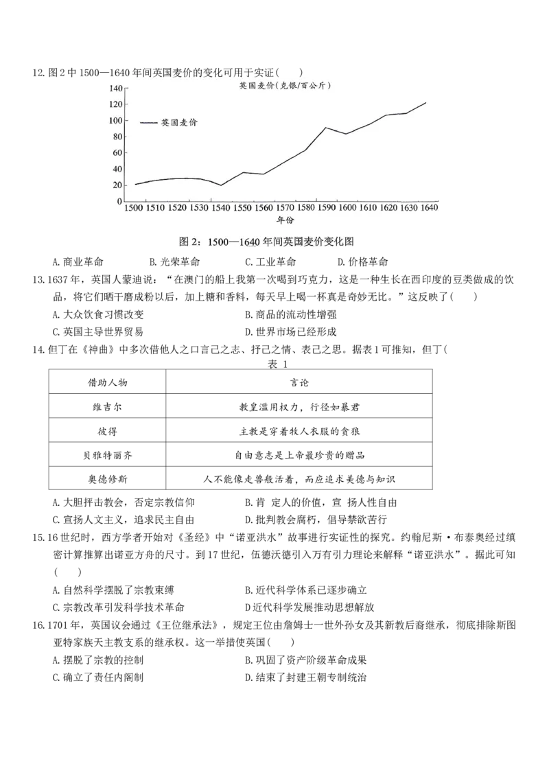 历史-福建省三明市重点校2025-2026学年高一下学期4月月考_2026年04月高一试卷_260417福建省三明市重点校2025-2026学年高一下学期4月月考