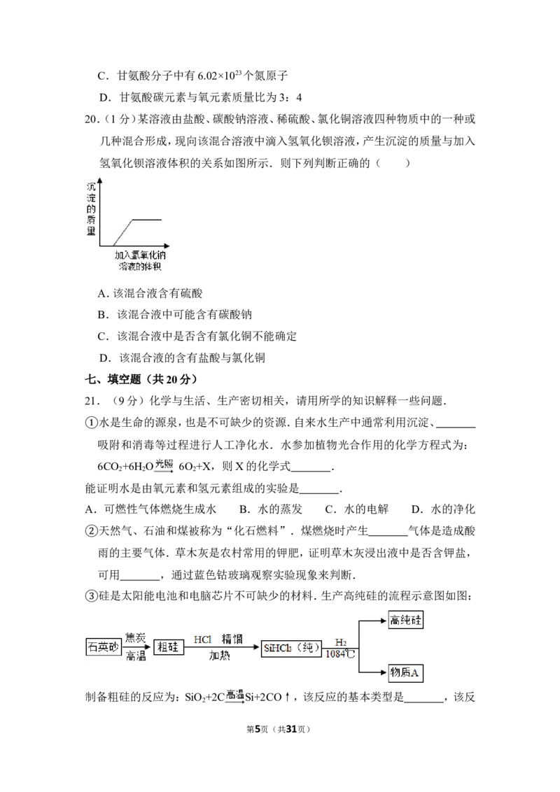 2012年上海市徐汇区中考化学二模试卷_0122026上海中考一模二模真题试卷_2025-2012年_5.上海中考化学一模二模（12-24）_二模_2012年上海市中考化学二模试卷（17份）