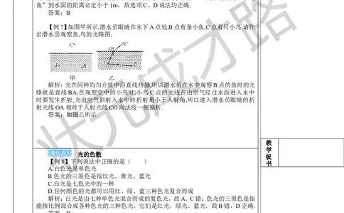 本章复习和总结_初物_八年级上下册+九年级全一册物理_八年级物理上册_全套教学资源_课件教案3_教案_第四章光现象