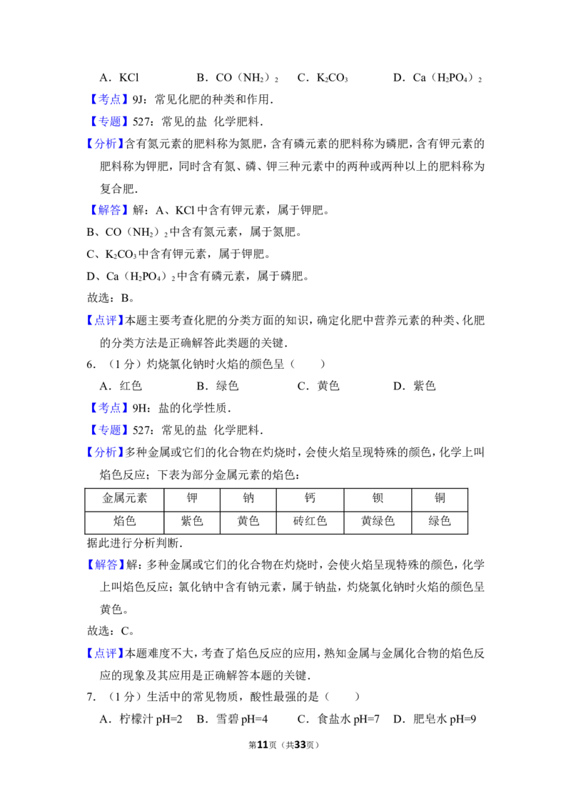 2015年上海市闵行区中考化学二模试卷_0122026上海中考一模二模真题试卷_2025-2012年_5.上海中考化学一模二模（12-24）_二模_2015年上海市中考化学二模试卷（16份）