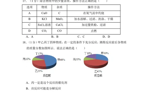 2015年上海市闵行区中考化学二模试卷_0122026上海中考一模二模真题试卷_2025-2012年_5.上海中考化学一模二模（12-24）_二模_2015年上海市中考化学二模试卷（16份）