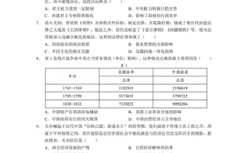 历史试题卷+答案-湖北省孝感市楚天协作体2025-2026学年度上学期高一年级期末考试(2.6-2.7)_2026年02月高一试卷_260216湖北省孝感市楚天协作体2025-2026学年度上学期高一年级期末考试（全）