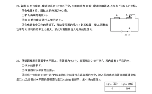 2018届黄浦区中考物理二模试卷及答案_0122026上海中考一模二模真题试卷_2025-2012年_4.上海中考物理一模二模（14-24）_二模_2018年上海市中考物理二模试卷（15份）