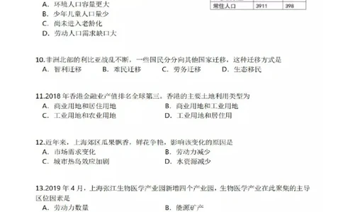 2019年上海市中考地理真题（空白卷）_0122026上海中考一模二模真题试卷_2026年上海一模_上海1500初中高中试卷_初中_上海市历年中考真题_上海市历年中考真题_地理历年中考真题