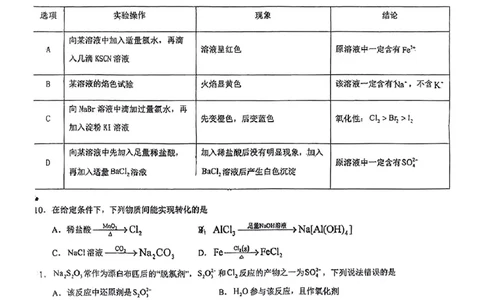 化学试卷(1)_2025年03月试卷_0316宁夏回族自治区石嘴山市第一中学2024-2025学年高一上学期1月期末考试