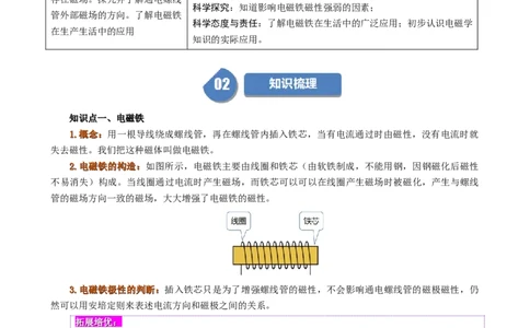 课时20.3电磁铁、电磁继电器（教师版）_初物_八年级上下册+九年级全一册物理_九年级物理全一册_讲义_2025版