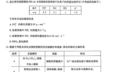 化学试卷-2025-2026学年河南天一大联考高一年级12月阶段性诊断_2025年12月高一试卷_251220河南省天一大联考2025-2026学年高一上学期12月阶段性检测