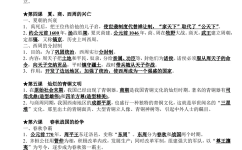 初中历史全册知识点全覆盖_《初中全科目知识点汇总》_初中历史知识点汇总