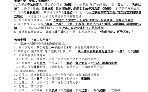初中历史全册知识点全覆盖_《初中全科目知识点汇总》_初中历史知识点汇总