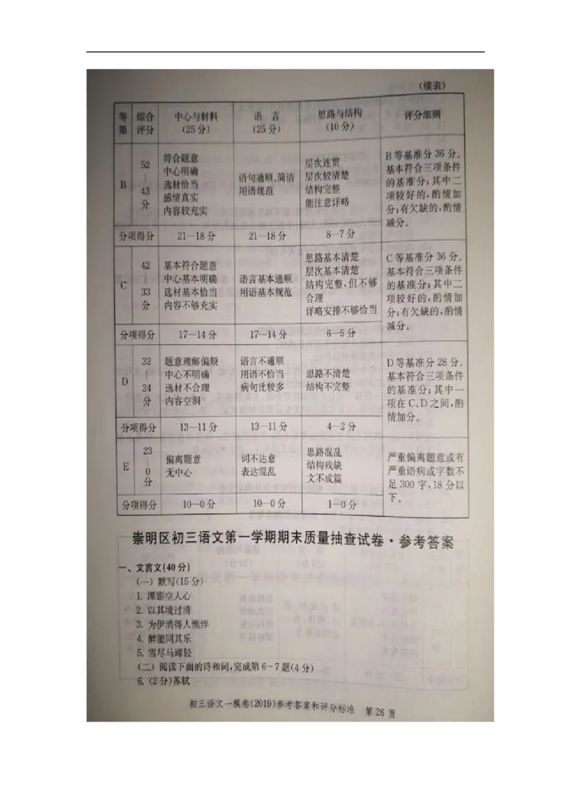 2019中考语文一模答案_0122026上海中考一模二模真题试卷_2025-2012年_1.上海中考语文一模二模（14-24）_一模_2019年上海市中考语文一模试卷（16份）_2019中考语文一模答案
