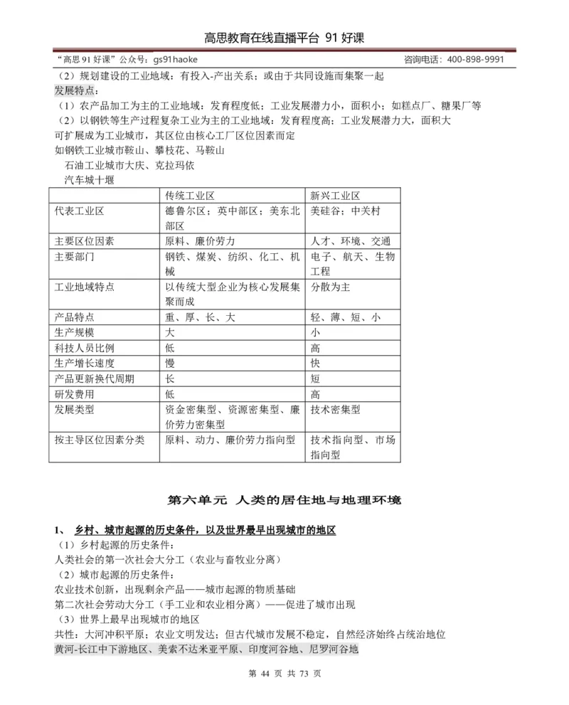 （超详）高中地理知识点归纳汇总_《初中全科目知识点汇总》_初高中知识点归纳汇总