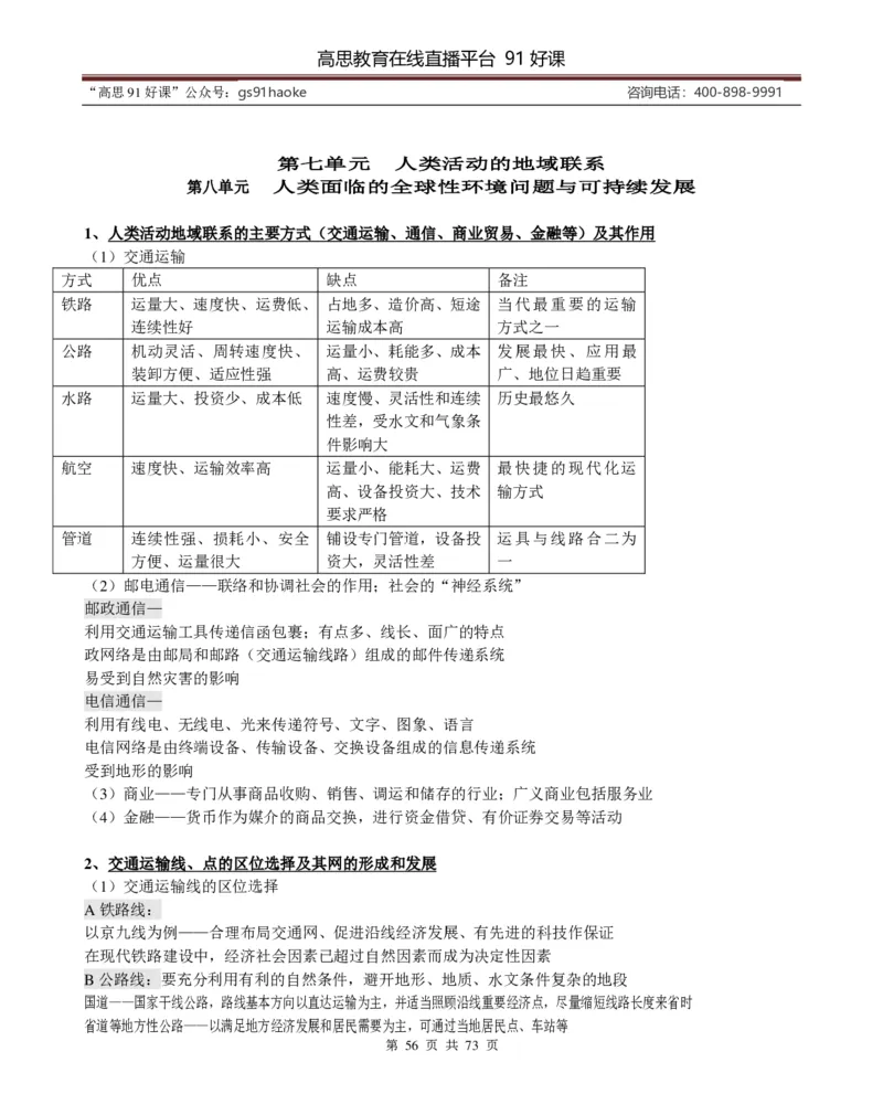 （超详）高中地理知识点归纳汇总_《初中全科目知识点汇总》_初高中知识点归纳汇总