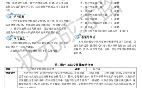 第1课时加法交换律和结合律_1-6年级下册_R4数下新插图版_R4数下教案+学案_导学案_3运算定律