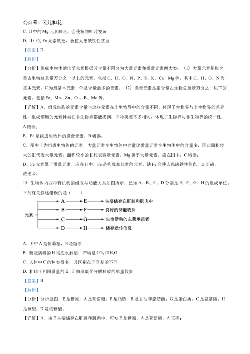 吉林省友好学校第78届期中联考2024-2025学年高一上学期期中考试生物试题Word版含解析_2024年11月试卷_1114吉林省友好学校2024-2025学年高一上学期10月期中联考