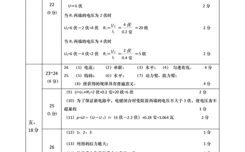 2018届青浦区中考物理二模-答案_0122026上海中考一模二模真题试卷_2025-2012年_4.上海中考物理一模二模（14-24）_二模_2018年上海市中考物理二模试卷（15份）_赠PDF版