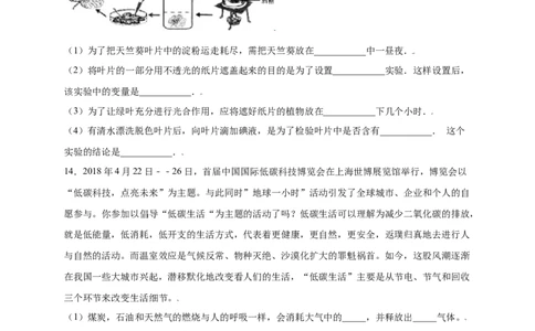 第3单元（第4章）绿色植物是生物圈中有机物的制造者（提分小卷）（人教版）（原卷版）_初中全科电子版试卷练习试题_生物_生物人教版7上练习&mdash;24新版已更新