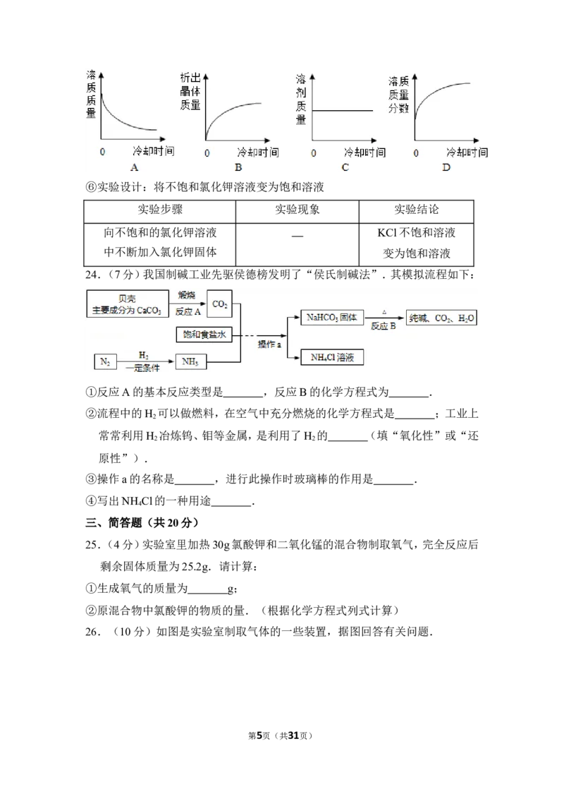 2016年上海市崇明县中考化学二模试卷_0122026上海中考一模二模真题试卷_2025-2012年_5.上海中考化学一模二模（12-24）_二模_2016年上海市中考化学二模试卷（19份）