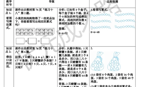 练习课（第2课时）_1-6年级上册_数学2年级上册教学资源包（新教材2025秋）_旧教材课件_导学案新版_6表内乘法（二）
