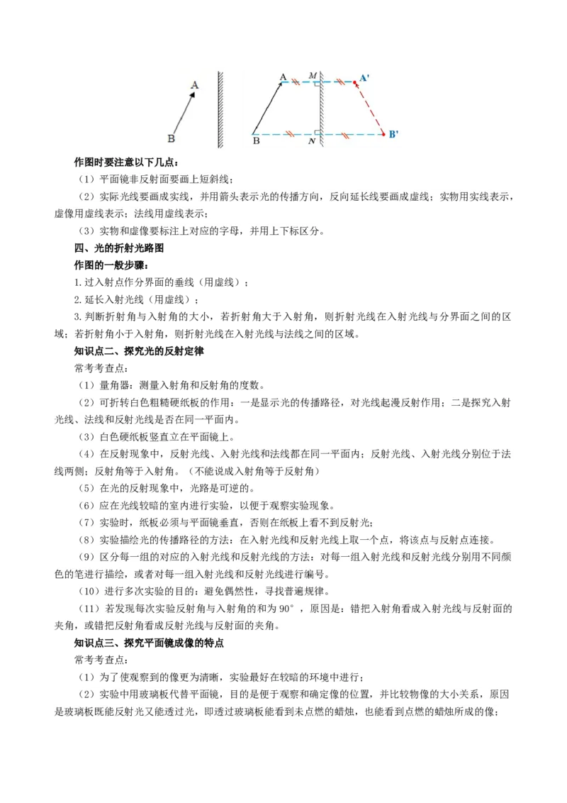 单元专项提升01光路作图和实验专项能力提升（教师版）_初物_八年级上下册+九年级全一册物理_八年级物理上册_讲义