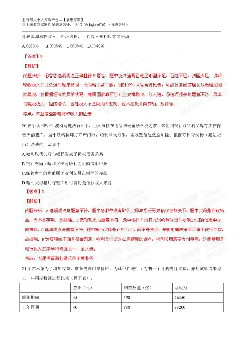 2014年高考上海卷政治试题解析（精编版）（解析版）_0122026上海中考一模二模真题试卷_2026年上海一模_上海1500初中高中试卷_高中_高考真题_9.上海高考政治2022-2014