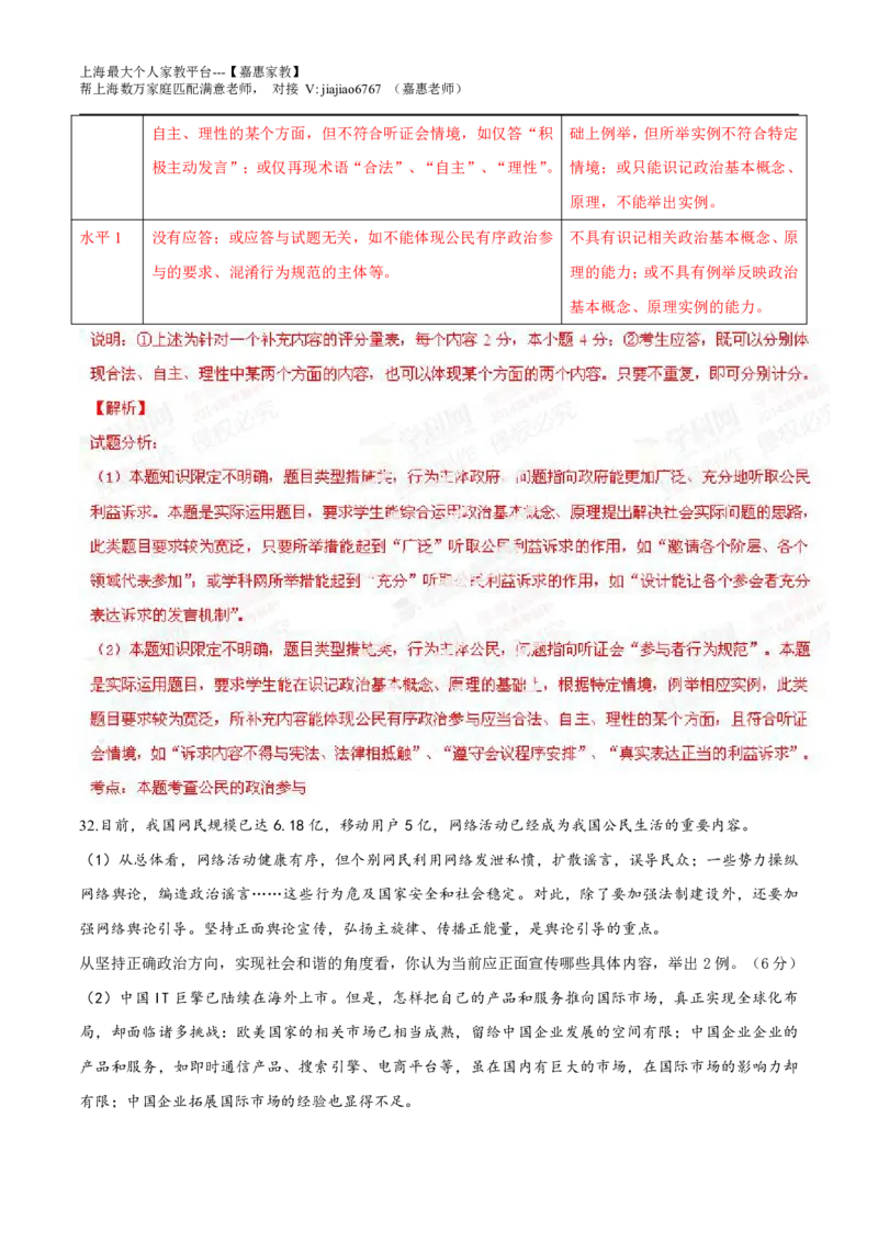 2014年高考上海卷政治试题解析（精编版）（解析版）_0122026上海中考一模二模真题试卷_2026年上海一模_上海1500初中高中试卷_高中_高考真题_9.上海高考政治2022-2014