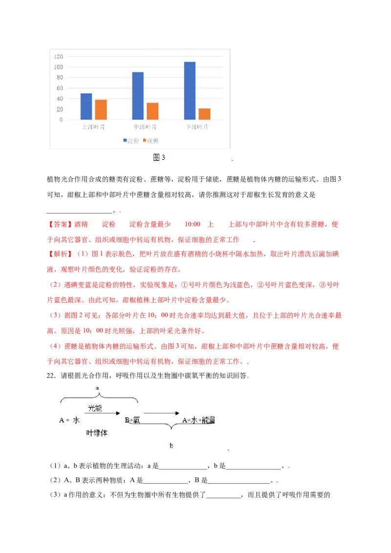 第3单元（第4章）绿色植物是生物圈中有机物的制造者（选拔卷）（人教版）（解析版）_初中全科电子版试卷练习试题_生物_生物人教版7上练习&mdash;24新版已更新