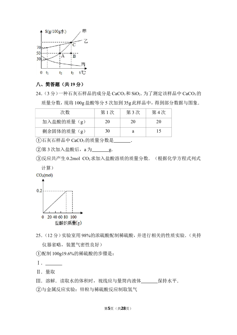 2014年上海市黄浦区中考化学二模试卷_0122026上海中考一模二模真题试卷_2025-2012年_5.上海中考化学一模二模（12-24）_二模_2014年上海市中考化学二模试卷（16份）