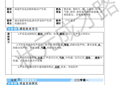 第1节声音的产生与传播_初物_八年级上下册+九年级全一册物理_八年级物理上册_全套教学资源_课件教案3_教案_第二章声现象