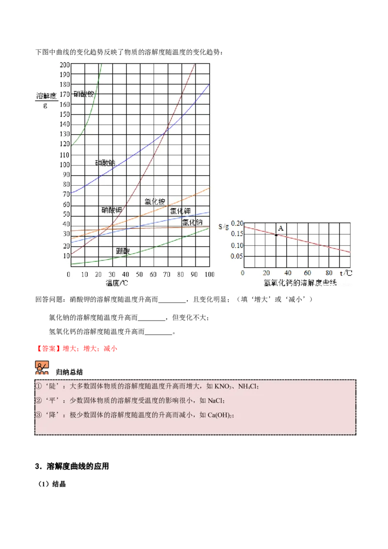 第3讲溶液的形成和溶解度曲线（解析版）_初中全科电子版试卷练习试题_化学_9年级上下册化学试题_9年级下试题_人教化学九年级下专项练习（013份）