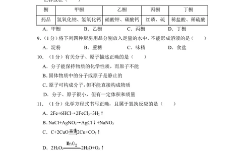2012年上海市嘉定区中考化学二模试卷_0122026上海中考一模二模真题试卷_2025-2012年_5.上海中考化学一模二模（12-24）_二模_2012年上海市中考化学二模试卷（17份）