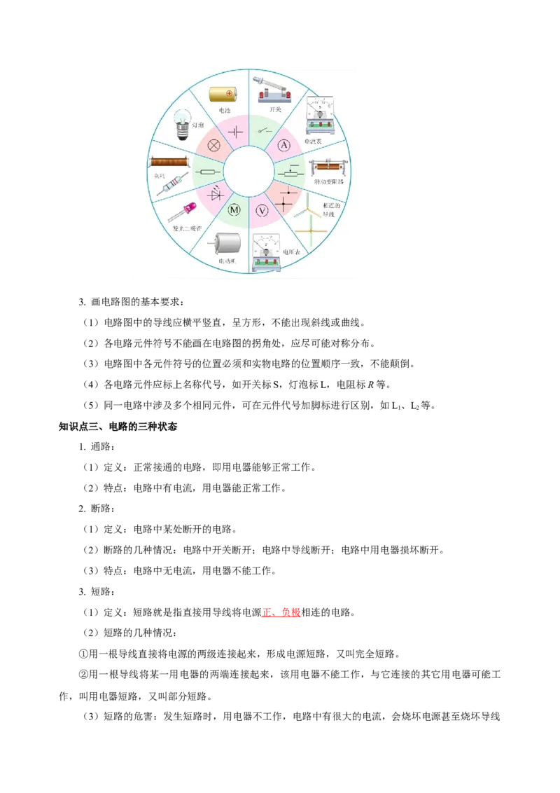 第十五章电流和电路（知识清单）-（人教版）（教师版）_初物_八年级上下册+九年级全一册物理_九年级物理全一册_知识清单