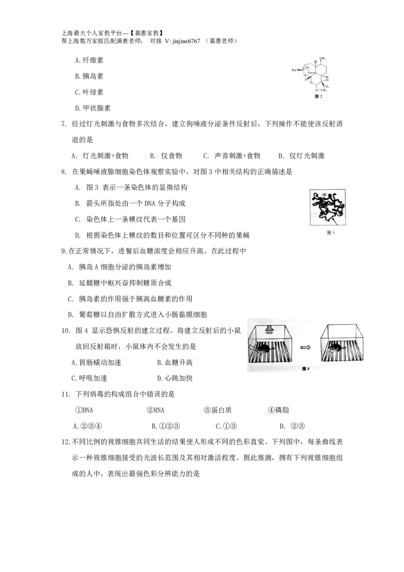 2016年上海市高考生物试题_0122026上海中考一模二模真题试卷_2026年上海一模_上海1500初中高中试卷_高中_高考真题_6.上海高考生物2023-2014