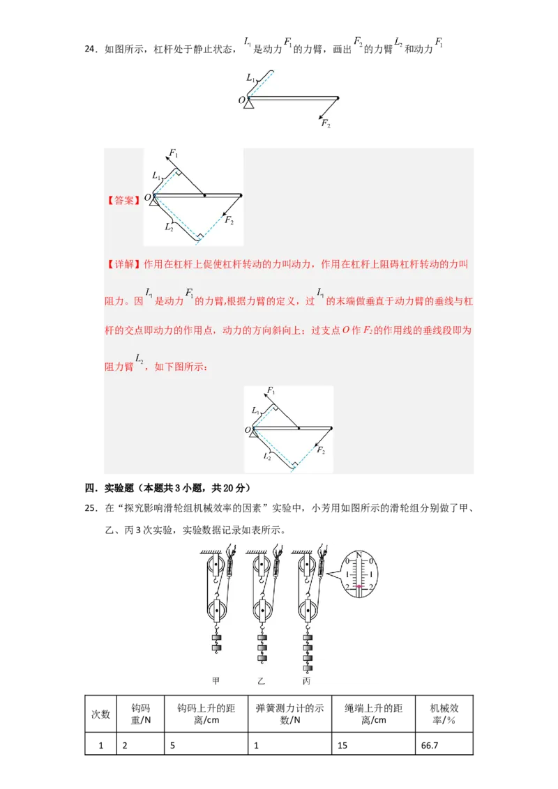 第12章《简单机械》单元测试卷（教师版）_初物_八年级上下册+九年级全一册物理_八年级物理下册_讲义（更新中）-U26