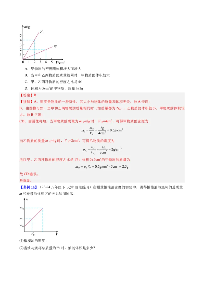 单元专项提升01密度相关计算（教师版）_初物_八年级上下册+九年级全一册物理_八年级物理上册_讲义