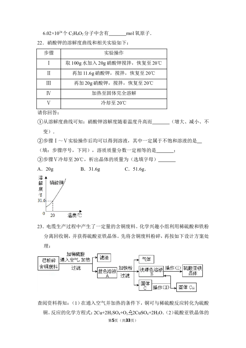 2013年上海市静安区、青浦区中考化学二模试卷_0122026上海中考一模二模真题试卷_2025-2012年_5.上海中考化学一模二模（12-24）_二模_2013年上海市中考化学二模试卷（16份）
