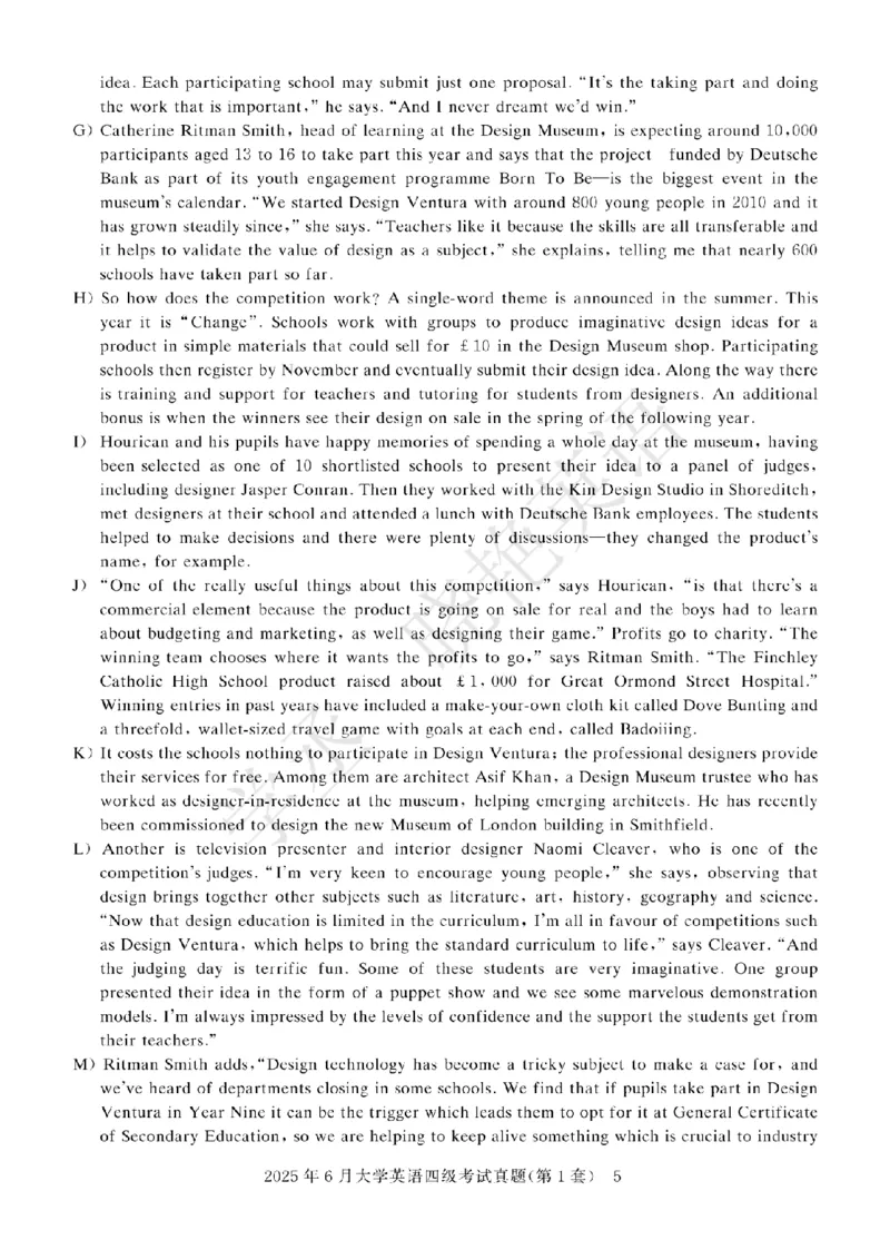 四级-2025年6月试题册_2025刘晓燕四六级_2025年12月刘晓燕六级急救班_其他讲义资料（核心单词等）_四六级历年真题汇总_2025年6月四六级真题+答案解析