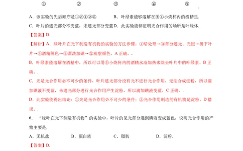 第3单元（第4章）绿色植物是生物圈中有机物的制造者（提分小卷）（人教版）（解析版）_初中全科电子版试卷练习试题_生物_生物人教版7上练习&mdash;24新版已更新
