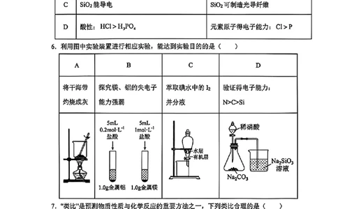 化学-河南实验中学2025-2026学年高一下学期月考一_2026年04月高一试卷_260407河南实验中学2025-2026学年高一下学期月考一