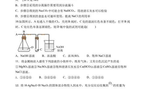 厦门英才学校中学部2025-2026学年度第一学期9月份考试高一化学试卷_2025年10月高一试卷_251011福建省厦门英才学校2025-2026学年高一上学期第一次月考